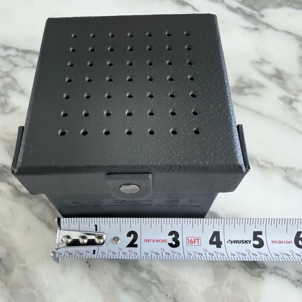 Diesel Black Faux Leather Watch Box with Cushion Perforated Industrial Style